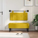 vidaXL Tête de lit suspendue Avec lumière LED Jaune Velours