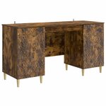 vidaXL Bureau Chêne fumé Bois d'ingénierie 142 5 x 50 x 75 cm