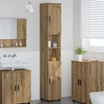 vidaXL Meuble de salle de bain haut chêne artisanal 30 x 35 x 192 cm