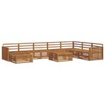 vidaXL Ensemble de canapés d'extérieur 9 Pièces Naturel