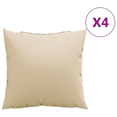 vidaXL Coussins décoratifs 4 Pièces beige 40x40 cm tissu