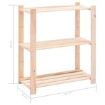 vidaXL Étagère de stockage 3 niveaux 80x38x90 cm Pin solide 150 kg