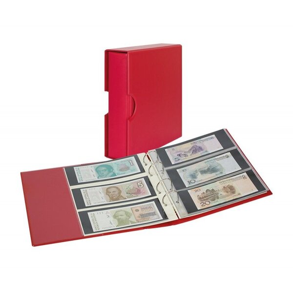 Album Publica M Color Lindner pour billets de banque. Couleur - Rouge BERRY