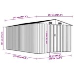 vidaXL Abri de jardin 257x392x181 cm Métal Gris