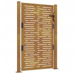 vidaXL Portail de jardin 105x130 cm acier corten conception de carré