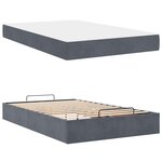 vidaXL Cadre de lit avec matelas Gris foncé 120 x 200 cm Velours