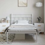 vidaXL Cadre de lit métal sans matelas et tête de lit blanc 100x190 cm