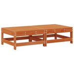 vidaXL Repose-pieds de jardin Bois de pin massif Brun cire