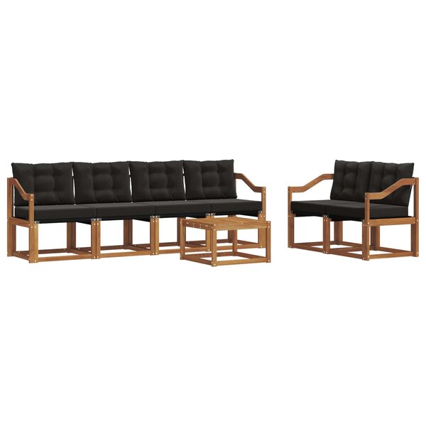 vidaXL Ensemble de canapés d'extérieur 7 pc Naturel et Noir