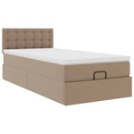 vidaXL Cadre de lit ottoman et matelas cappuccino 90x190 cm similicuir