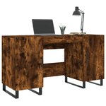 vidaXL Bureau chêne fumé 140x50x75 cm bois d'ingénierie