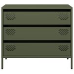 vidaXL Buffet vert olive 68x39x58 5 cm acier laminé à froid