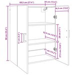 vidaXL Armoire Murale 2 Pièces Chêne artisanal 69 5 x 34 x 90 cm