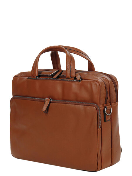 Sac ordinateur Attitude 2 en 1 en cuir - 15 pouces - KATANA - L40.0 x H31.0 x P13.0 cm - 81616-Marron