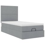 vidaXL Lit ottoman avec matelas et LED Gris clair 80x200cm tissu