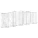 vidaXL Paniers à gabions arqués 8 Pièces 400x50x120/140 cm Fer galvanisé