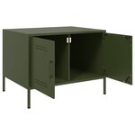vidaXL Table basse vert olive 68x50x50 5 cm acier