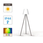 Lampadaire solaire ip44 rvb blanc rechargeable usb polyéthylène 2h d'autonomie