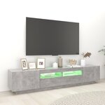 vidaXL Meuble TV avec lumières LED Gris béton 200x35x40 cm