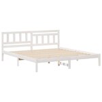 vidaXL Cadre de lit Blanc 180 x 200 cm Bois massif en pin