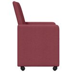 vidaXL Chaises de Salle à Manger avec Roues 2 Pièces Rouge bordeaux