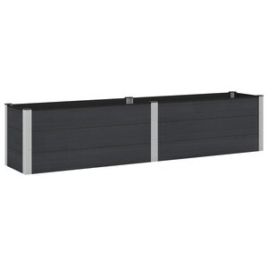 vidaXL Jardinière surélevée Noir 250 x 50 x 54 cm WPC et Aluminium