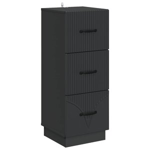 vidaXL Armoire à tiroirs 33 x 34 5 x 87 cm Bois d'ingénierie Noir