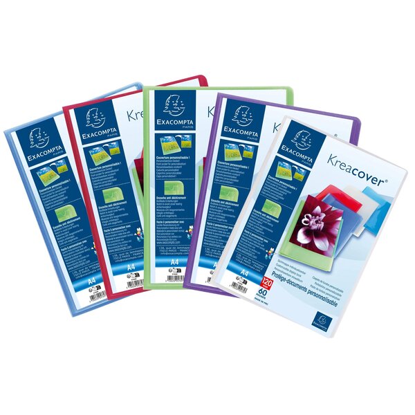 Protège-documents En Polypropylène Semi Rigide Kreacover® Chromaline 120 Vues - A4 - Couleurs Assorties - X 10 - Exacompta
