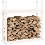 vidaXL Support pour bois de chauffage Blanc 110x35x108 5cm Bois de pin