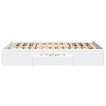 vidaXL Cadre de lit sans matelas blanc 135x190 cm bois d'ingénierie