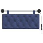 vidaXL Tête de lit suspendue Avec lumière LED Bleu police Velours