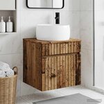 vidaXL Meuble de lavabo mural Bois ancien 49 x 44 5 x 66 cm