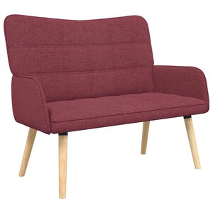 vidaXL Sofa 2 places Bordeaux 115 x 61 x 87 cm Tissu