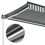 vidaXL Auvent manuel rétractable avec LED anthracite blanc 500x300 cm