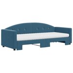 vidaXL Lit de jour avec lit gigogne et matelas bleu 80x200 cm velours