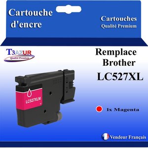 T3AZUR - Toner compatible avec Brother MFC-J4350DW MFC-J4550DW MFC-J6760DW remplace Brother LC527 XL Magenta