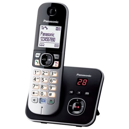 Panasonic KX-TG6821 Téléphone Sans Fil Répondeur Noir