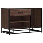 vidaXL Banc à chaussures chêne marron bois d'ingénierie et métal