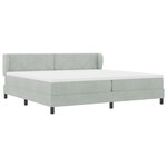 Lit à ressort vidaXL avec matelas gris clair en velours 200x200 cm
