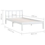 vidaXL Cadre de lit sans matelas blanc bois massif
