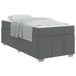 vidaXL Cadre de lit avec matelas Gris foncé 120 x 190 cm tissu