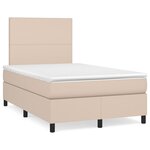 vidaXL Sommier à lattes de lit matelas cappuccino 120x190cm similicuir