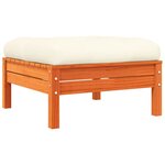 vidaXL Salon de jardin 9 Pièces avec coussins marron cire bois pin massif