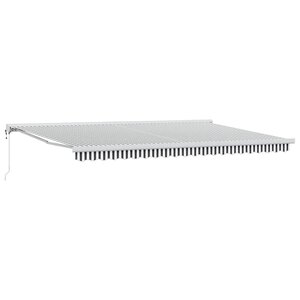 vidaXL Auvent rétractable anthracite et blanc 5x3 m tissu et aluminium
