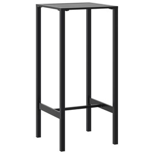vidaXL Table de bar noir 50x50x110 cm acier enduit de poudre