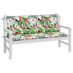 vidaXL Coussins de banc de jardin lot de 2 multicolore 150x50x7 cm