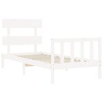 vidaXL Cadre de lit sans matelas blanc bois de pin massif