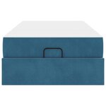 vidaXL Cadre de lit avec matelas Bleu 90 x 190 cm Velours