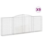 vidaXL Paniers à gabions arqués 9 Pièces 400x30x140/160 cm Fer galvanisé