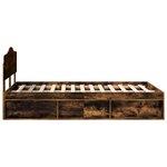 vidaXL Cadre de lit Chêne fumé 120 x 200 cm Bois de pin massif